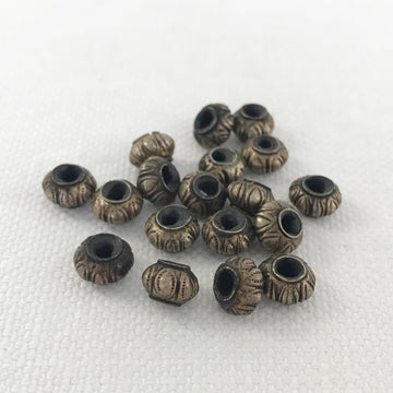 Thai Silver Hammered Rondelle Bead (THS_047)