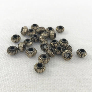 Thai Silver Hammered Rondelle Bead (THS-G049)