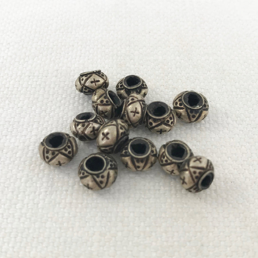 Thai Silver Hammered Rondelle Bead (THS_050)
