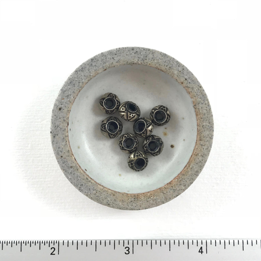 Thai Silver Hammered Rondelle Bead (THS_050)