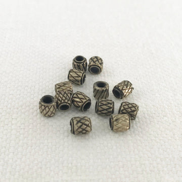 Thai Silver Hammered Tube Bead (THS_053)