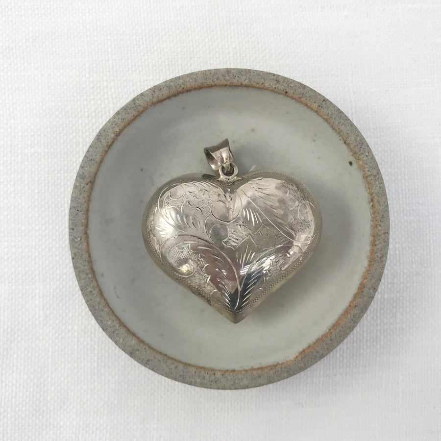 Silver  Heart Loose Pendant (THS_061)