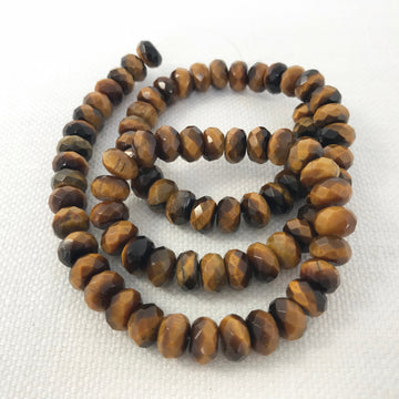 Tiger eye Faceted Rondelle Bead Strand (TIG_002)