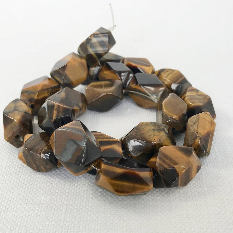 Tiger eye Faceted Barrel Bead Strand (TIG_004)