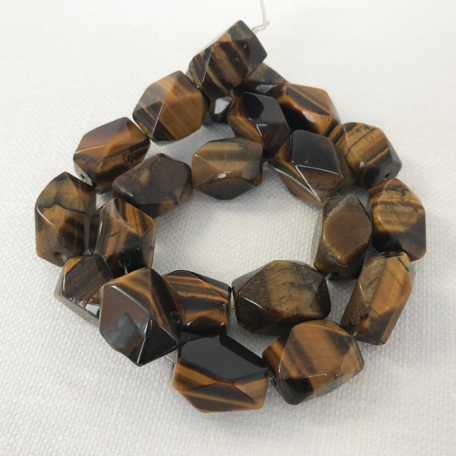 Tiger eye Faceted Barrel Bead Strand (TIG_004)