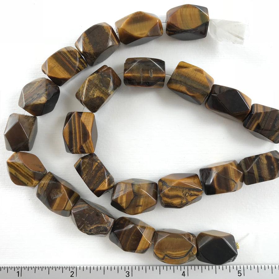 Tiger eye Faceted Barrel Bead Strand (TIG_004)