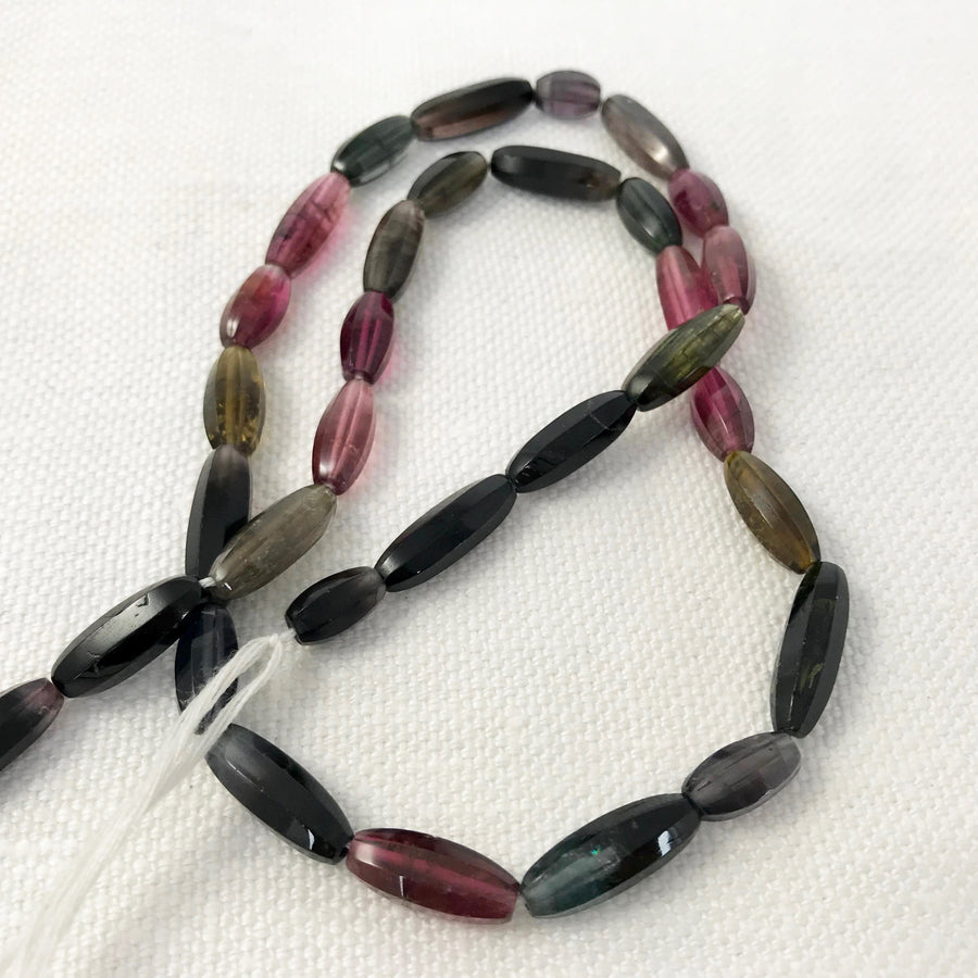 Tourmeline Faceted Oval Bead Strand (TOU_009)
