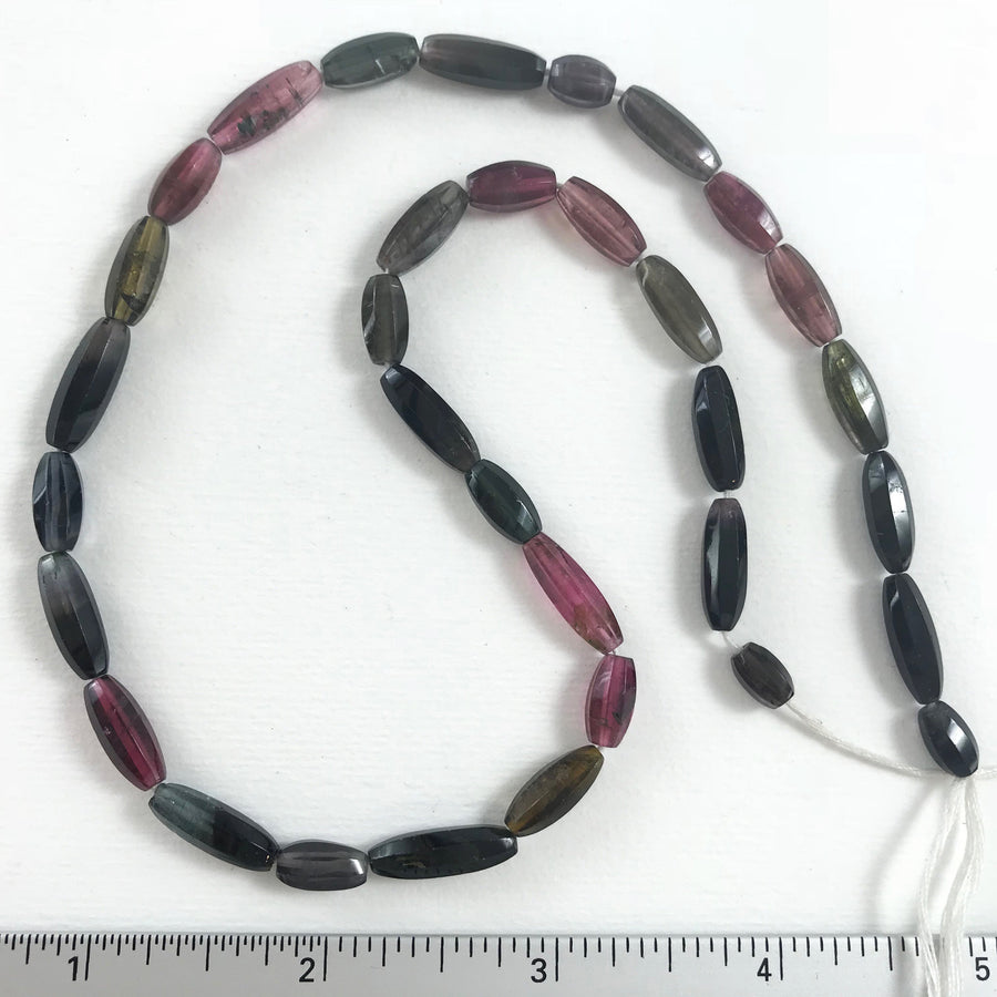 Tourmeline Faceted Oval Bead Strand (TOU_009)