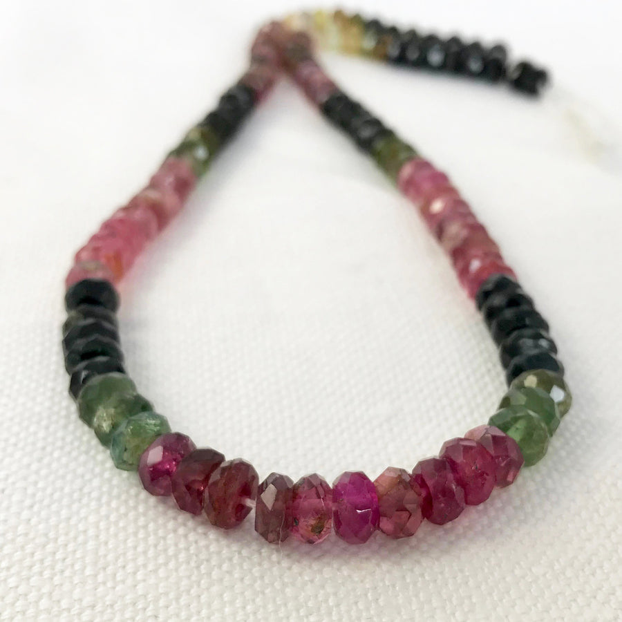 Tourmeline Faceted Rondelle Bead Strand (TOU_010)