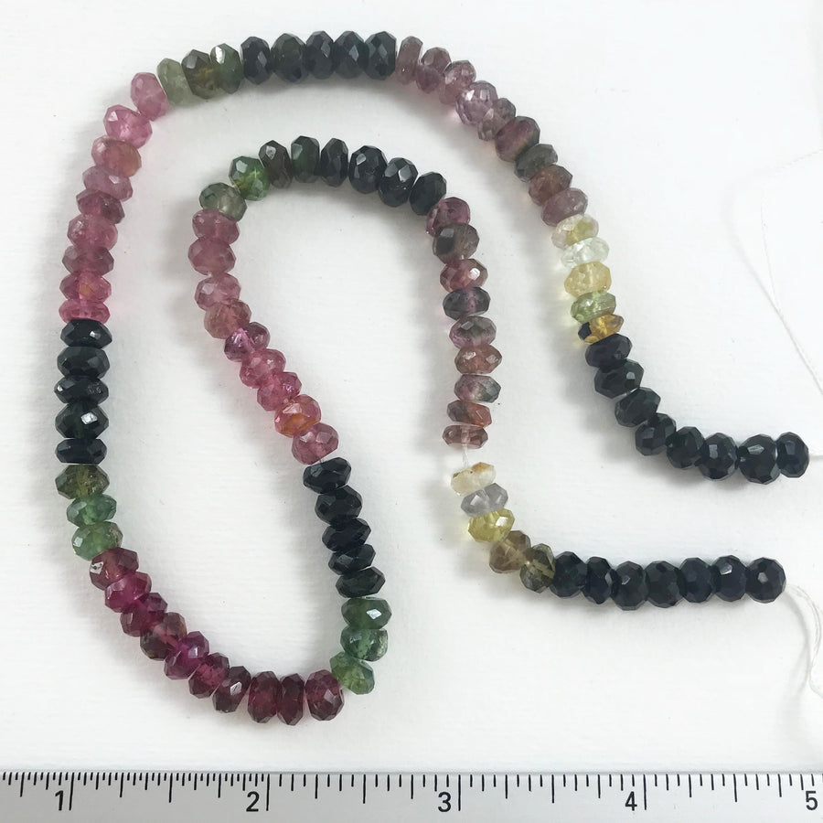 Tourmeline Faceted Rondelle Bead Strand (TOU_010)