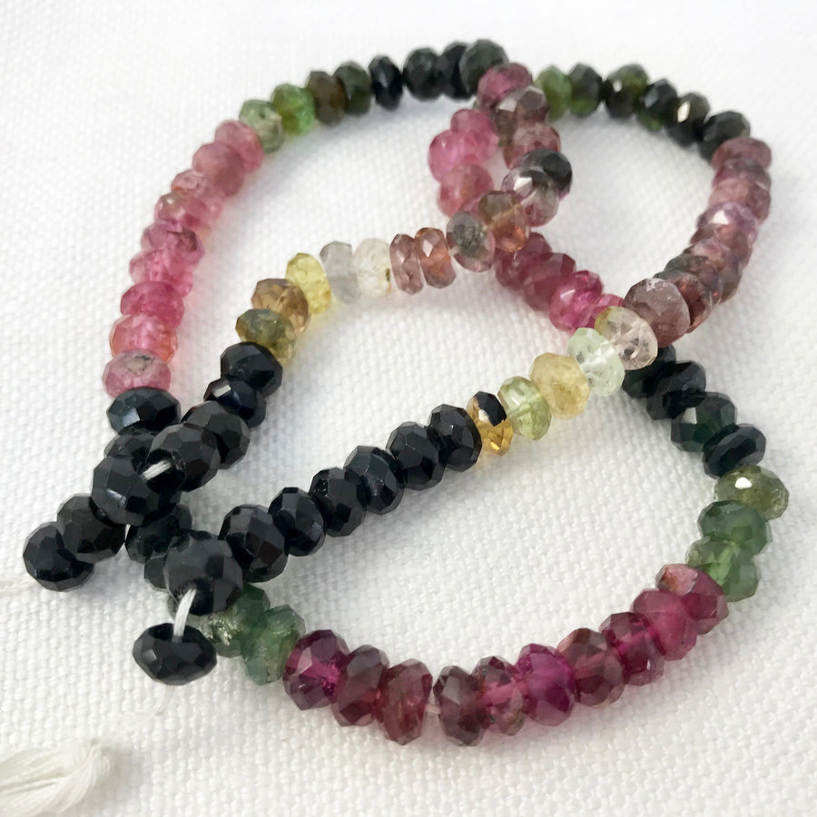 Tourmeline Faceted Rondelle Bead Strand (TOU_010)