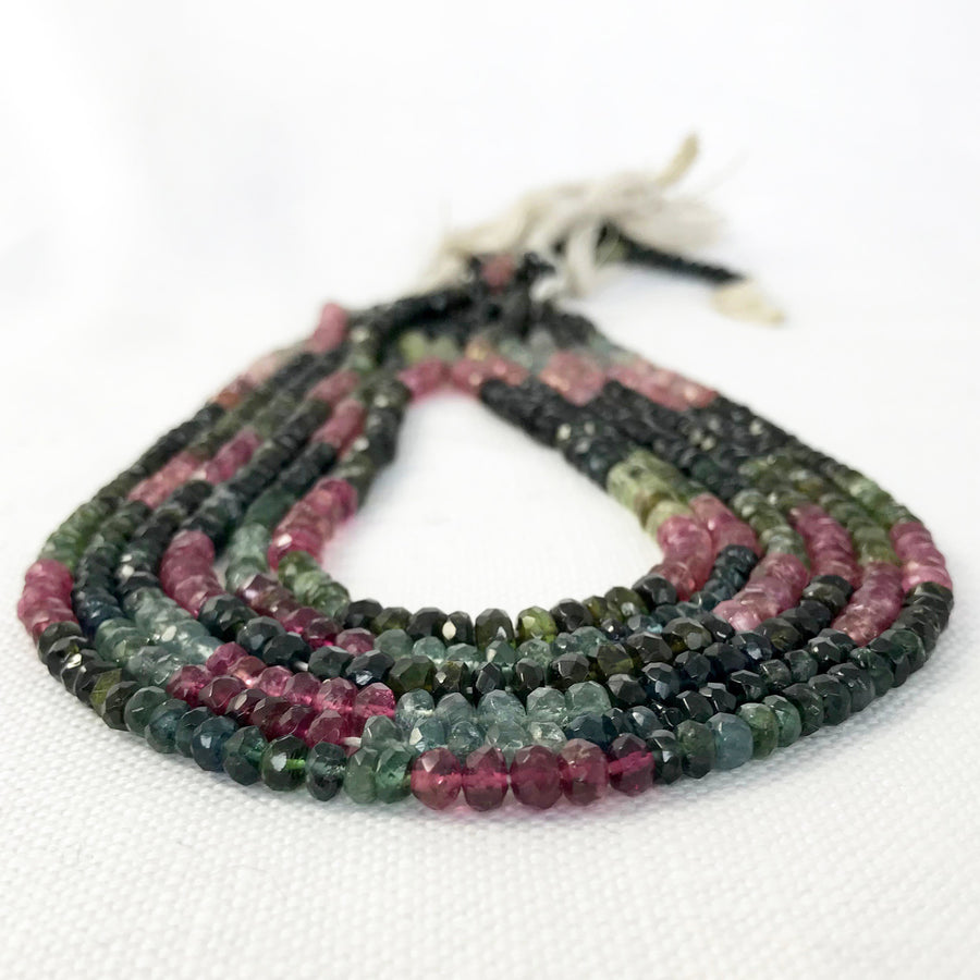 Tourmeline Faceted Rondelle Bead Strand (TOU_013)