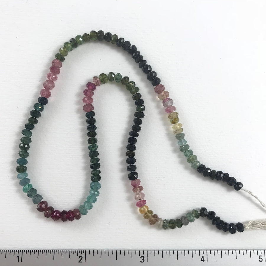 Tourmeline Faceted Rondelle Bead Strand (TOU_013)