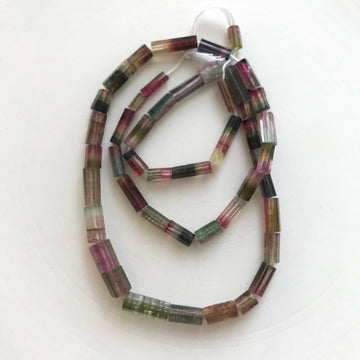 Tourmeline Faceted Tube Bead Strand (TOU_021)