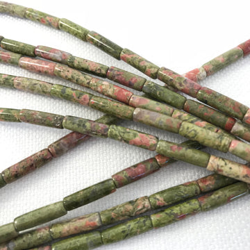 Unakite Tube Bead Strand (UNA_002)