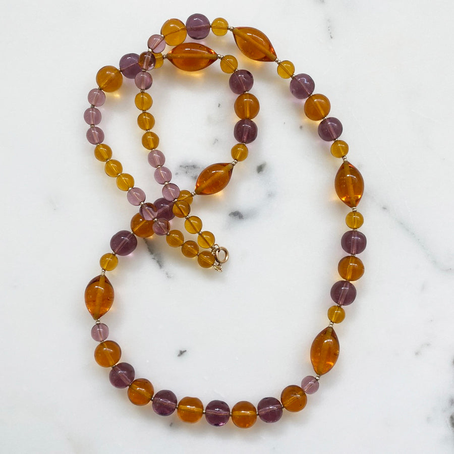 Antique Glass Beaded Necklace (VIN_005j)