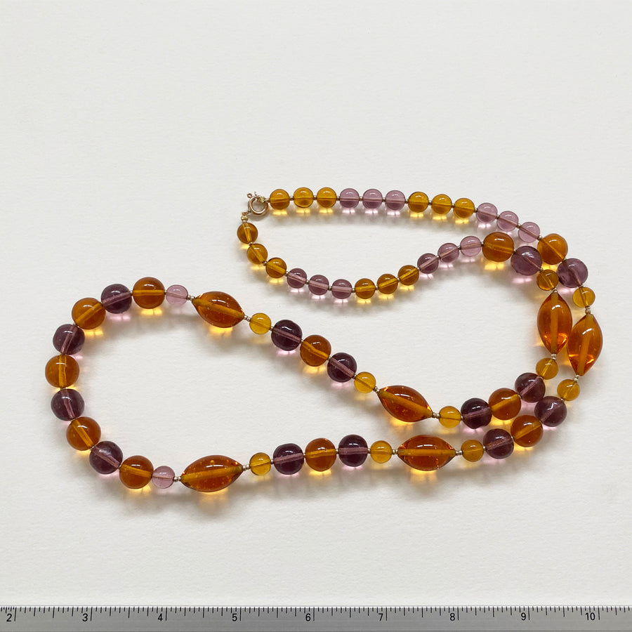 Antique Glass Beaded Necklace (VIN_005j)